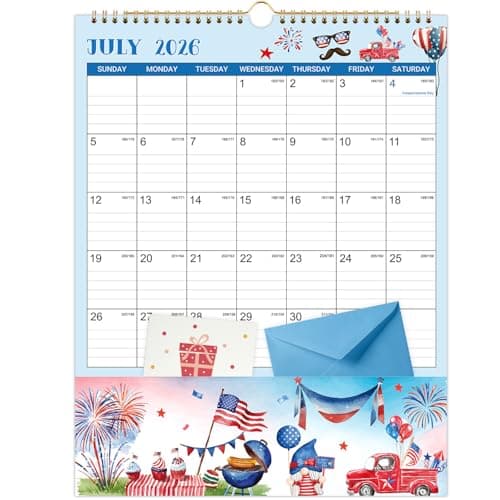 2026-2027 Wall Calendar - 11.4" x 14.5", 18 Months from Jul. 2026 - Dec. 2027, 2026-2027 Wall Calendar with Pockets for Home & Office, Vertical Calendar with Hanging Loop