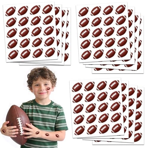 DTOFOOT 280 Pcs Football Temporary Tattoos Stickers, Football Under Eye Stickers Football Face Stickers Sports Fan Gear Cheerleader Accessories for Party Favors for Kids Adults