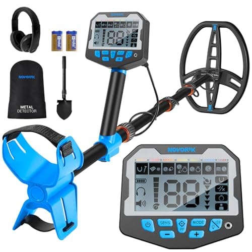 Metal Detector for Adults, IP68 Waterproof Search Coil with High Accuracy System, 19" to 50" Adjustable Stem Buzzer, Vibration Sound, 2.9lbs Lightweight Easy to Use