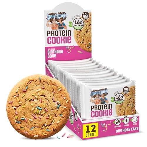 Lenny & Larry's Protein Cookie Birthday Cake, 16g Plant Protein, 12 Pack