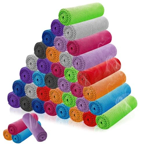 LUYI 30 Pack 40"x12" Cooling Towels for Neck and Face, Microfiber Soft Breathable Cooling Towel Bulk for Hot Weather, Gym, Sports, Yoga, Workout, Running, Golf, Camping, Hiking
