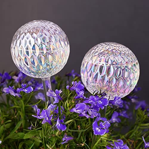 Tomorotec Glass Plant Self Watering Globes 2-Pack Pearl Luster Iridescent