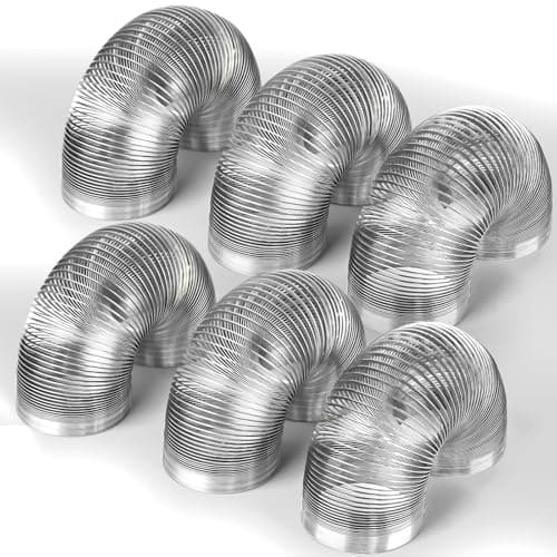 Metal Fidget Spring Toys Adults, Quiet Cool Stress Relief Toys 6 PCS Set for Adults Office Desk Spring Walking Toys for Classroom Prize Office Desk Raffle Prizes for Kids Teen Boy Man