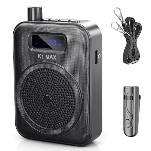 Sunnymark Wireless Voice Amplifier for Teachers, Bluetooth Lavalier Mic