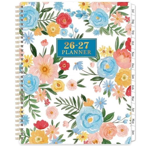 Planner 2026-2027 - 2026-2027 Planner Weekly and Monthly, July 2026 - June 2027, 9" x 11", Academic Planner 2026-2027, Calendar Planner, Printed Tabs, Holidays, Twin-wire Binding