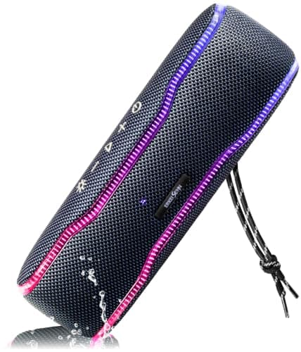 Bluetooth Speaker, IPX7 Waterproof, 50W Peak, 24H Playtime, Matte Black
