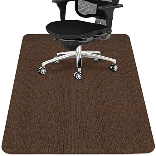 Sycoodeal Office Chair Mat for Hardwood Floor,Office Computer Gaming Chair Mat for Tile Floor,Large Floor Protector Rug,Anti-Slip,Easy to Clean,Coffee(48"x55")