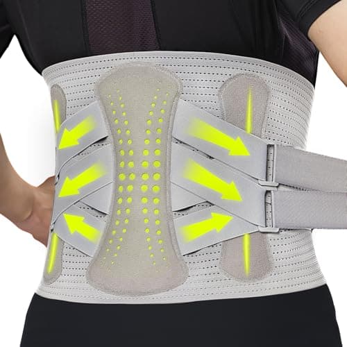 aoFIT Back Brace for Lower Back Pain Relief with 360-Degree Biochemical Hug Support, Back Support Belt for Men and Women, Soft Breathable Fabric Lumbar Support for Herniated Disc, Sciatica L