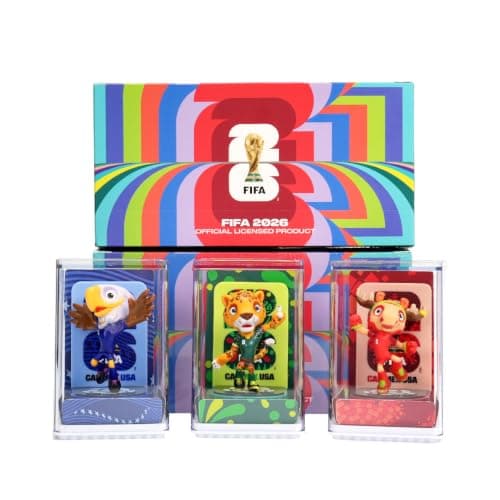 FIFA 2026 World Cup Official Licensed Mascot Figurines Set of 3 with Display Box (Zayu, Maple & Clutch), Official Merchandise Model Figure for Collectors