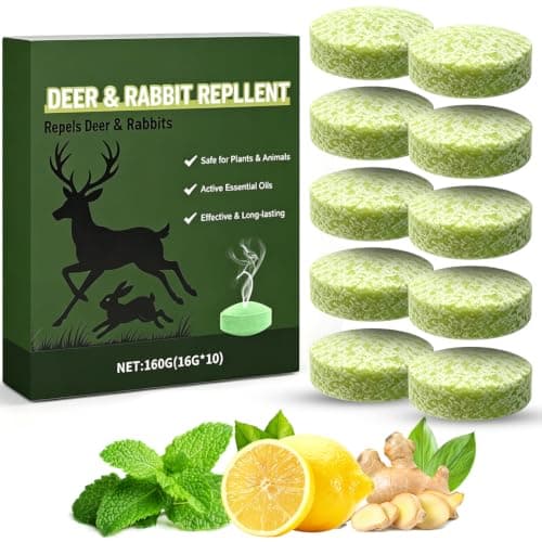 ADOFUN Deer Repellent 10 Balls, Rabbit Repellent Outdoor for Plants, Natural Deer Deterrent Keep Deer and Rabbit Out of Garden Yard, Powerful Deer Deterrent for Backyard Plant Tree Vegetable Flowers