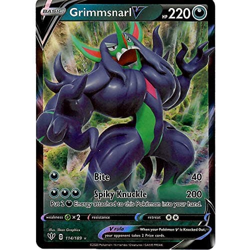 Grimmsnarl V - 114/189 - Ultra Rare Sword & Shield Darkness Ablaze Singles
