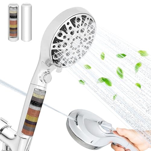 HYLER Shower Head High Pressure Handheld with 15-Stage Filter, 2.5 GPM