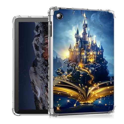 Tudguiloae for Kindle Fire HD 8 & HD 8 Plus (2022) case, Lightweight TPU Transparent Clear Shockproof Skin Bumper, Book Castle for Fire HD 8 Tablet Case, Perfectly Protection for Tablet