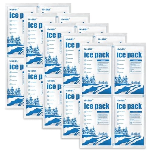 ICE OWL Dry Ice Packs for Shipping Non-Stick for Food Double-Sided Absorption TUV and SGS Tests Long Lasting Shipping Cold Packs 5 Sheets 14"x8.7" for Coolers Lunch Bags 5x4 Cells