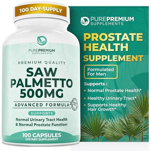 PurePremium Saw Palmetto for Men 500mg - Normal Prostate & Urinary Support