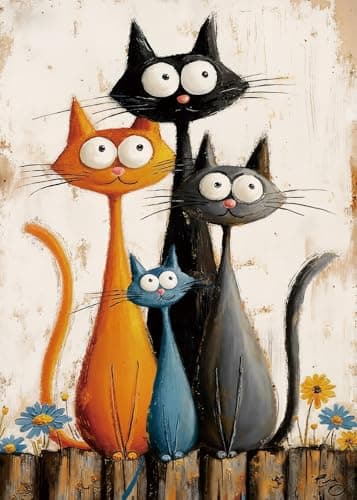 Funny Cat Puzzles for Adults 1000 Pieces, Cute Kitten Art Jigsaw Puzzles, Impossible Hard Difficult Challenging Animal Aesthetic Puzzle