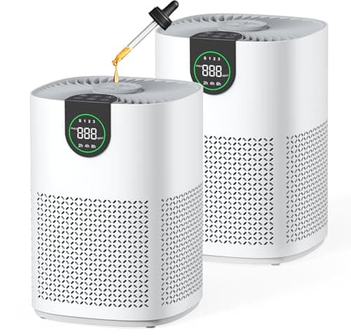VEWIOR 2 Pack Air Purifiers with Washable Filter for Home Up to 1200ft²