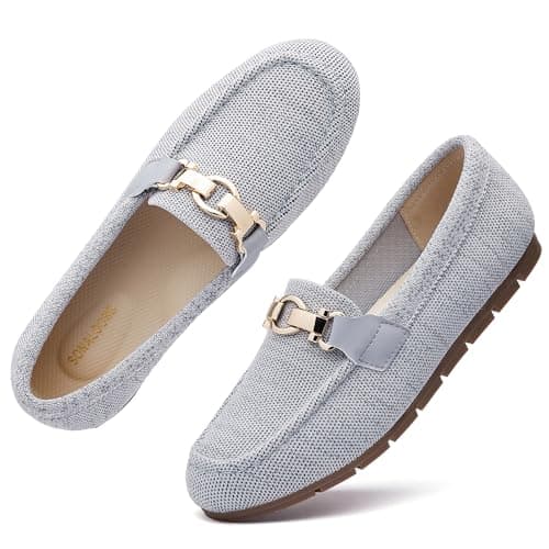SONALOONG Womens Slip On Loafers Flats, Wide Width Memory Foam Arch Support