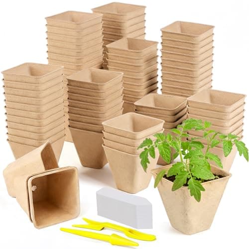 Doubleggs Peat Pots, 122 Pack 3.15 Inch Seed Starter Pots for Seedlings