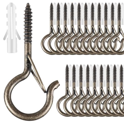 35 PCS Screw Hooks for Outdoor String Lights, Q Hangers String Light Hooks
