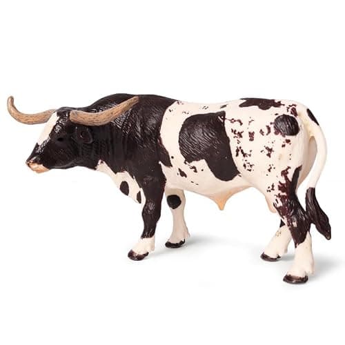 EOIVSH Longhorn Cow Figure, Realistic Farm Animal Toys for Kids 3 4 5 6 7 8 Year Old, Educational Farm Toy, Great for Cake Topper, Birthday Gift