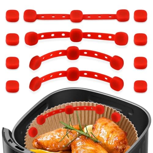 12PCS Air Fryer Magnets For Parchment Paper Liners, Air Fryer Magnets Silicone Buckle for Holding Down Lock Liners, High-Temp Resistant, for Iron A ir Fryers
