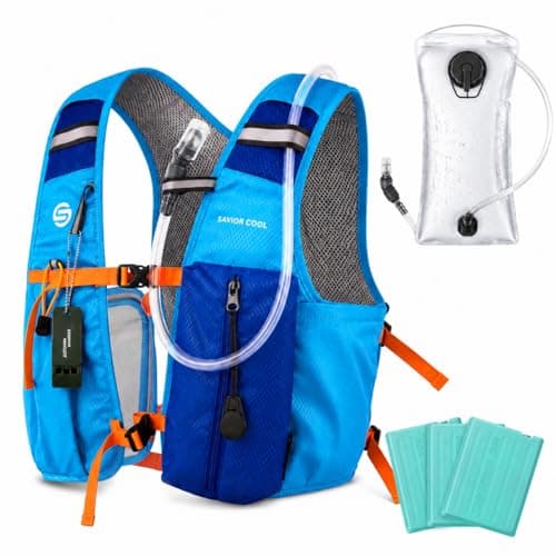 Cooling Hydration Vest with 2L BPA-Free Water Bladder, Running Vest with 3 Removable Cooling Packs, Lightweight Outdoor Pack for Hot Weather, Hiking, Cycling, Training