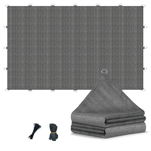 90% 12x20 FT Sun Shade Cloth with D-Rings, Sun Shades Outdoor Patio, Gray