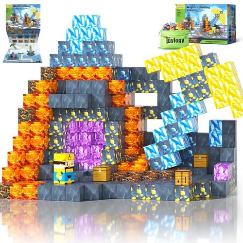 Magnetic Blocks-Build Mine Magnet World Pickaxe Edition Toys for Kids 3+