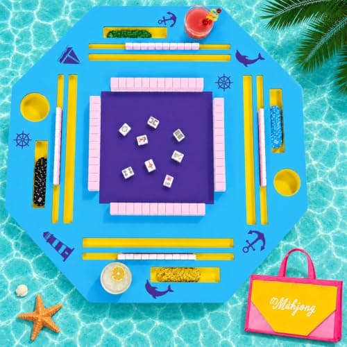 Eolzzi 36" Foldable Floating Mahjong Table for Pool, Poker & Dominoes
