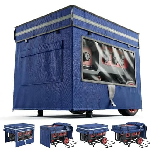 Generator Covers, Generator Covers While Running, 32X24X24 inches, Top Can be Opened, With Tool Bag and Visual Operation Window, Suitable for 3000W-12000W Frame Generator, Blue