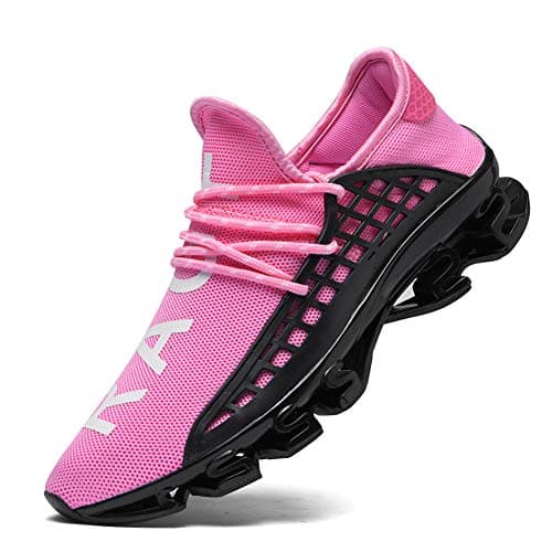 XIANV Men Trail Running Shoes Breathable Sport Athletic Tennis Walking Shoes (Pink, Numeric_8)