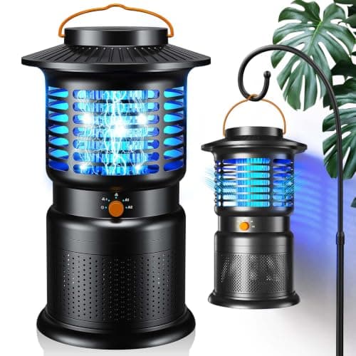 Sayneep Bug Zapper Outdoor Indoor, Smart Fly Trap, Auto ON/Off Mosquito Trap, Rechargeable 10000mAh Insect Zapper, 2-in-1 Suction & Zap, IPX5 Waterproof for Bedroom, Kitchen & Patio