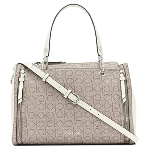 Calvin Klein Women's Bubble Lamb Organization Satchel Handbag, Almond, OS