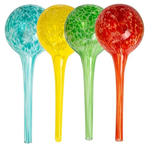 Besti Large Self Watering Globes for Plants Waters Greenery Up to 2 Weeks Hands Free | Durable, Multicolored Glass Craftsmanship | Indoor and Outdoor Use