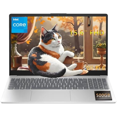 HP 15.6" FHD Laptop Computer, Intel Quad-Core Processor, 16GB RAM, 512GB SSD, 500GB External HDD, WiFi 6, Bluetooth 5.3, USB Type-C, HDMI, Webcam, Numeric Keypad, Windows 11 Home, Natural Silver