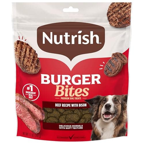 Nutrish Burger Bites Dog Treats, Beef Recipe, 12 oz. Pouch (Rachael Ray)