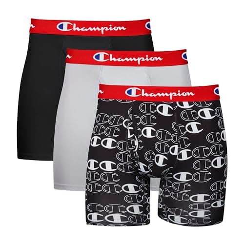 Champion Men's Everyday Active Lightweight Stretch Variety Boxer Briefs - 3 Pack