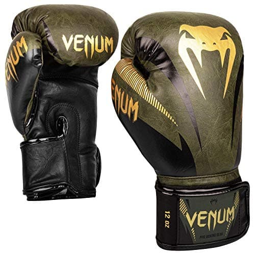 Venum Impact Boxing Gloves - Khaki/Gold - 18 Oz