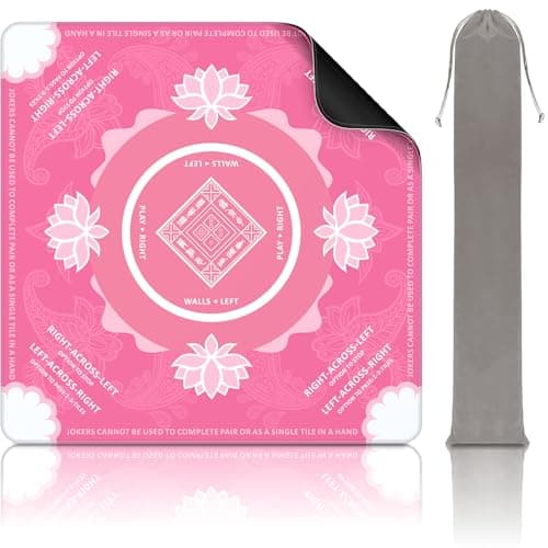 Ufeiyy Mahjong Mat for Table, American Mahjong Mat(Pink)