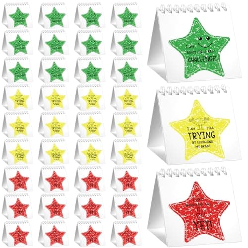 Chivertion 36pcs I Need Help Mini Flip Chart Self Assessment Signs, Novel