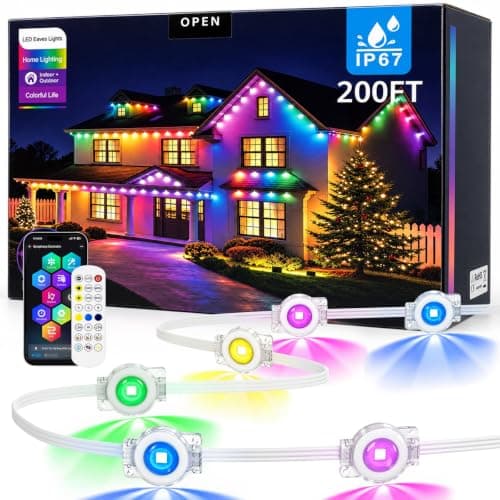 Permanent Outdoor Lights for House,200FT Remote Control Christmas Lights