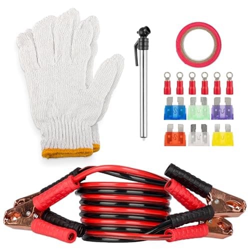 Stalwart Roadside Emergency Car Kit, 30-Piece, Gray/Red