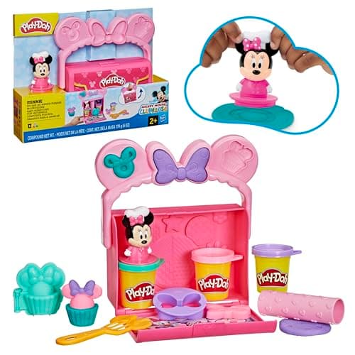 Play-Doh Disney Junior Mickey Mouse Clubhouse, On-the-Go Bakery Playset with Minnie Mouse, Play Food Preschool Toys, Arts & Crafts Gifts for Kids 2+