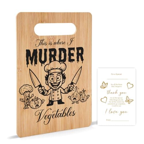 Funny Bamboo Cutting Board, This Is Where I Murder Vegetable Cutting Board, Housewarming Birthday Gifts for Family Friends, Chopping Boards for Kitchen Decor -020