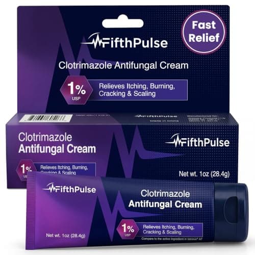 FifthPulse Clotrimazole Antifungal Cream, 1oz - Jock Itch, Ringworm, and Athletes Foot Treatment - Anti Fungal Cream for Itching, Redness, Scaling, and Discomfort