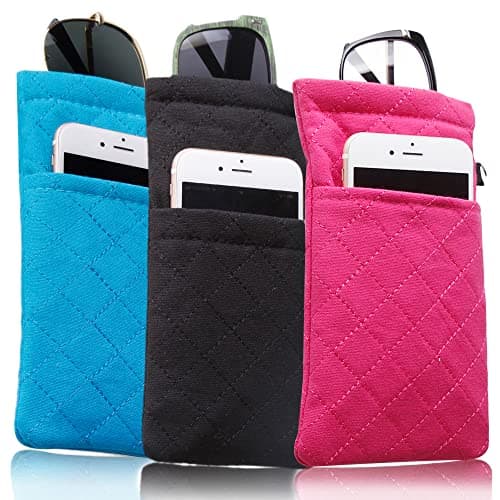 3 Pcs Dual Glasses Case Soft Eyeglass Case For Women Men Travel Daily Use