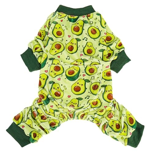 PUPTECK Soft Fleece Dog Pajamas for Small Medium Dogs, Dog Onesie Puppy Sweaters Clothes Jumpsuit Pjs, Cute Jammies Cat Coat Pet Costume Apparel, Green L