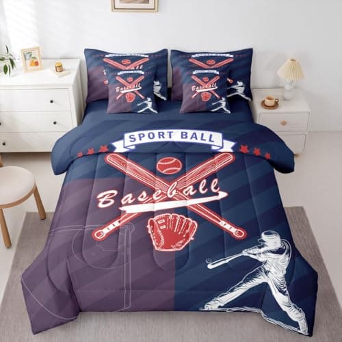 Feelyou Baseball Theme 7 Piece Bedding Set for Kids