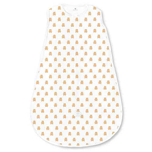 Amazing Baby Cotton Sleeping Sack, Wearable Blanket with 2-way Zipper, Butterum Tiny Bears, Large (12-18mo)